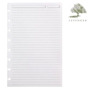 NWT Levenger Ruled 8 Discbound‎ Refill Paper (300 sheets)